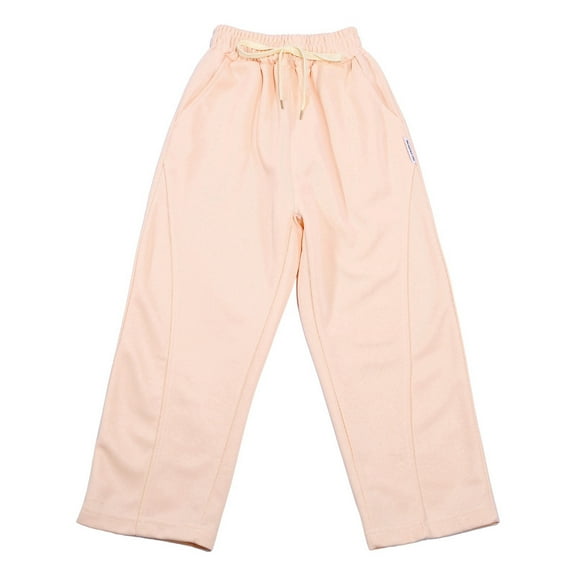 MEZZALL Girls Sweatpants Children Casual Loose Straight Pants Wide Leg Pants Lovely Toddler Dailywear, Pink, 6-7 Years