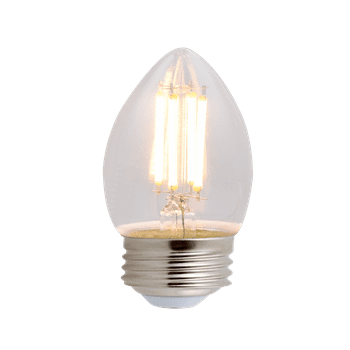 Better Homes & Gardens LED Vintage Style Light Bulb,Candle 60 Watts Soft White Classic Filament,Medium Base,Dimmable,4 Pack