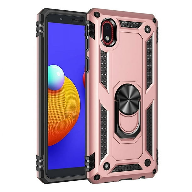 Funda de teléfono para Samsung A01 Core de Uso Rudo Shockproof + Cristal 9D