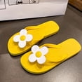 thumbnail image 5 of Womens Yellow Flower Sandals Flip Flops Comfortable Soft Lightweight Thong Flat Beach Summer Shoes Cute for Women Size 7.5,Size 5.5, 5 of 9