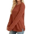 thumbnail image 2 of OALUXE Long Sleeve Shirts for Women Dressy Casual Tunic Tops Crewneck Side Split Lightweight Pullover Sweaters, 2 of 7