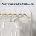 thumbnail image 3 of Ganchos de Terciopelo Premium Serenelife, Ahorradores de Espacio, Resistentes, con Gancho Metálico Giratorio de 360°, para Trajes, Pantalones y Vestidos, Marfil, Pack 10, 3 of 7