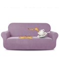 thumbnail image 1 of Housse Extensible pour Causeuse, Housses de Canapé Hydrofuges, Anti-Chien, Chat, Animal de Compagnie, Housses de Causeuse, Protège-Canapé (Causeuse, Mauve Pâle), 1 of 7