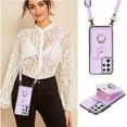 thumbnail image 6 of Asuwish Compatible with Samsung Galaxy S21 Ultra 5G Wallet Phone Case Screen Protector Ring Crossbody Strap Stand Credit Card Holder RFID Cell Cover for S21ultra 21S S 21 21ultra Women Girls Purple, 6 of 9