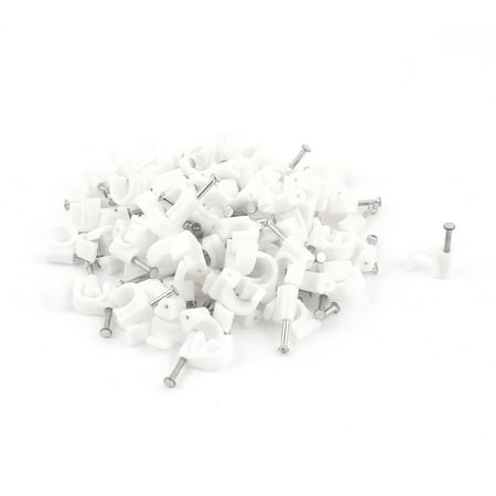 - Unique Bargains 100 Pieces PVC 8mm Cable Wire Tubing Pipe C Clamps Nail Clips White
