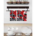 thumbnail image 3 of Red Black Geometric Kitchen Dish Towels for Drying Dishes Set of 3, Modern Art Abstract Grey Line Waffle Weave Microfiber Hand Tea Bathroom Towels Quick Dry & Absorbent Towel 15.7x23.6, 3 of 7