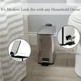 thumbnail image 3 of Bath Bliss Slim 1.3 gal Step Pedal Bathroom Wastebasket, Stainless Steel, 3 of 6