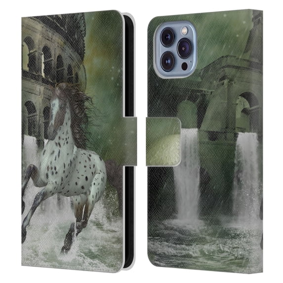 Head Case Designs Officially Licensed Simone Gatterwe Horses The Escape Leather Book Wallet Case Cover Compatible with Apple iPhone 14
