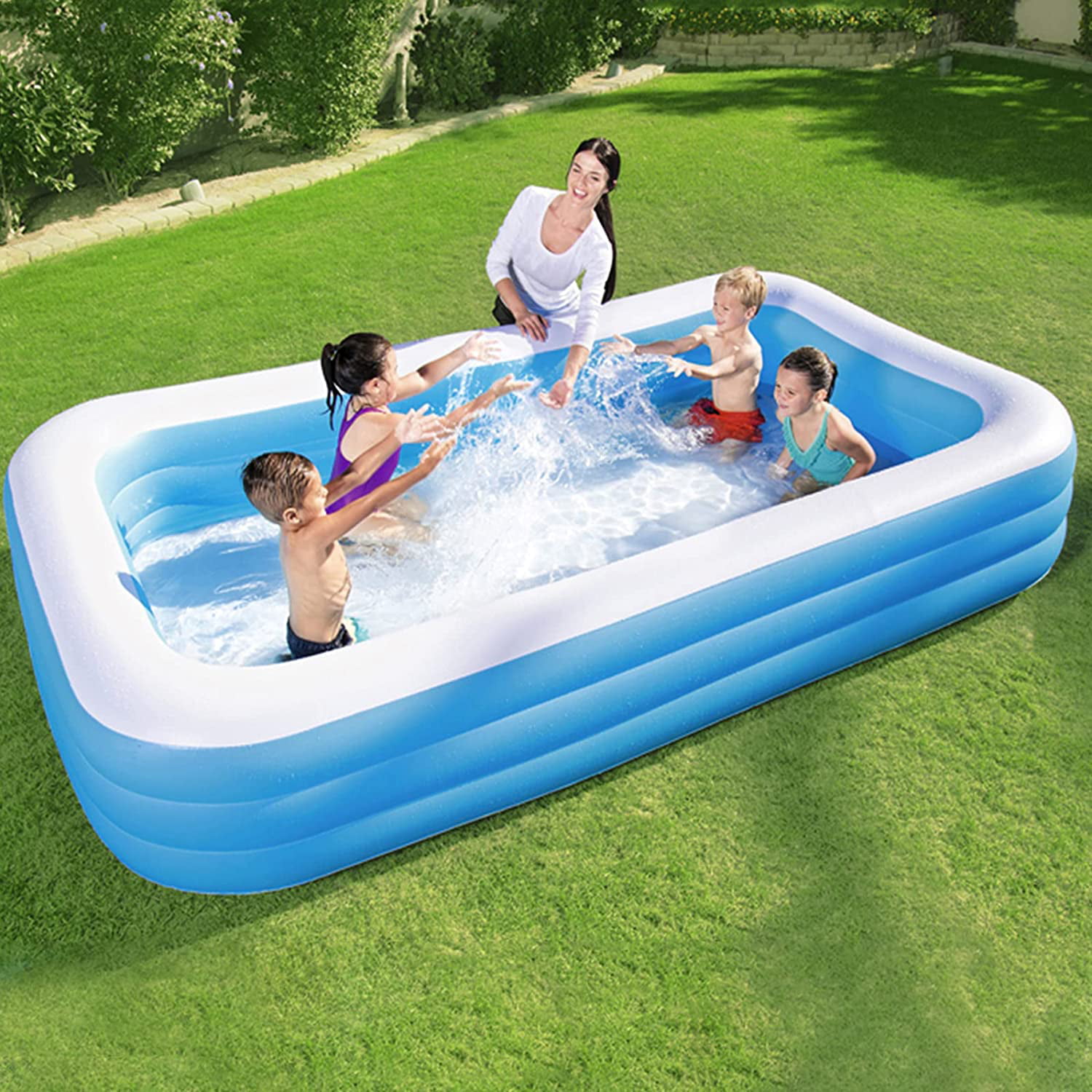 3Layer Inflatable Swimming Pool Family Kid Adult Water Play Fun Backyard 12.5FT 