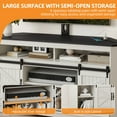 thumbnail image 4 of Craftian TV Stand for 70" TV with Mount, Farmhouse Entertainment Center with Power Outlets & Sliding Barn Doors, White, 4 of 10