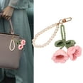thumbnail image 2 of Fogun Handmade Flower Crochet Keychain with Pearls Soft Yarn Texture Fashion Holder Suitable for Bags and Keys Decorating, 2 of 2