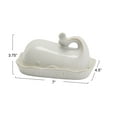 thumbnail image 3 of Creative Co-Op Coastal Stoneware Whale Shaped Butter Dish, White, 3 of 5