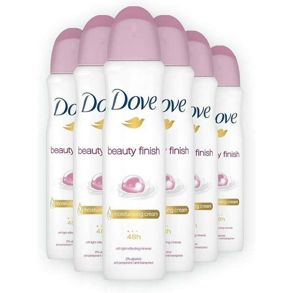 Dove Beauty Finish 150 ml Deodorant Spray, International Version, Quick Delivery. 6 Spray Cans