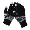 thumbnail image 5 of Guantes de jacquard gruesos y cálidos para adultos, guantes de invierno tejidos con pantalla táctil para mujer, 5 of 5