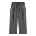 thumbnail image 5 of JUSLIO Womens with Pockets Elastic Waist, Casual Everyday Linen Capris, 5 of 5