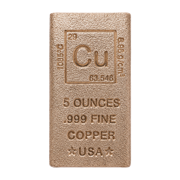 5 oz Copper Element Bar .999 Fine (Rounded Edges)