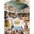 thumbnail image 5 of Sage Green Waves Table Cloth, Rustic Abstract Ombre Stripes Art Waterproof Tablecloth for Rectangle Tables, Reusable Washable Fabric Table Cover for Restaurant Kitchen Dining Tables 54"x108", 5 of 6