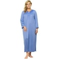 thumbnail image 7 of Women's Exquisite Form 50107 Coloratura 3/4 Sleeve Long Nightgown (Midnight Black XL), 7 of 7
