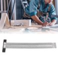 thumbnail image 4 of Woodworking Marking T Ruler, Carpenter T Ruler CNC Machined Stainless Steel Clear Scale High Accuracy  For Woodworking 300mm, 4 of 8