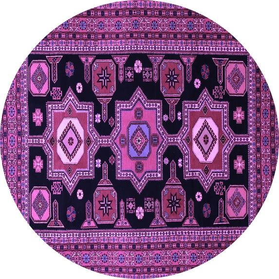 Ahgly Company Indoor Round Persian Purple Traditional Area Rugs, 4' Round