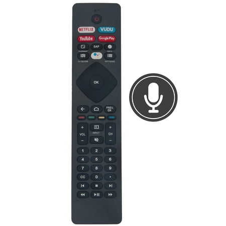 Voice Remote Replaced NH800UP URMT47CND002 Fit for Philips Android TV 75PFL5604/F7 65PFL5604/F7 55PFL5604/F7 50PFL5604/F7 43PFL5604/F7 65PFL5766/F7 55PFL5766/F7 50PFL5766/F7 43PFL5766/F7 50PFL5806/F7