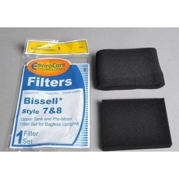Generic Compatible with Bissell Style 7&8 Foam Filters (2-pack) for Bagless Uprights by Enviroca