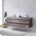thumbnail image 2 of Palencia 72" Double Sink Wall-Mount Floating Dark Oak Bathroom Vanity No Mirror, 2 of 11
