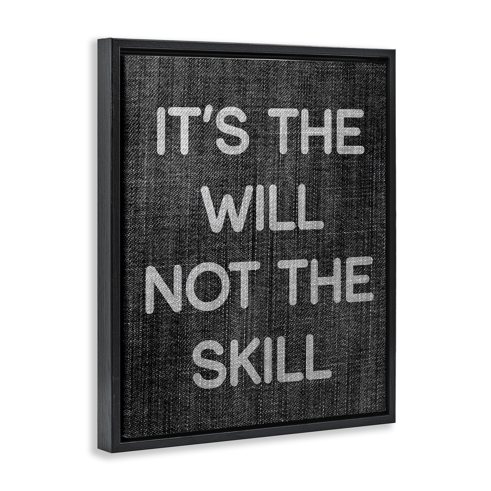 Stupell Industries Will Not Skill Phrase Text & Numbers Painting Black Floater Framed Canvas Art Print Wall Art, 17 x 21