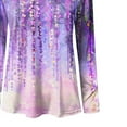 thumbnail image 4 of LEEYNEER Women Print Long Sleeve Tops Loose Blouse Casual O-Neck Tee Shirts Tunic Plus Size Tops for Ladies Autumn Winter Casual Loose Tunic Blouse Purple L, 4 of 4