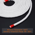thumbnail image 4 of Unique Bargains 22.97ft x 0.39inch Ceramic Fiber Rope, Square Braided Rope High-Temperature Gasket Seal for Boiler Furnace Oven Kiln Casting, White, 4 of 5