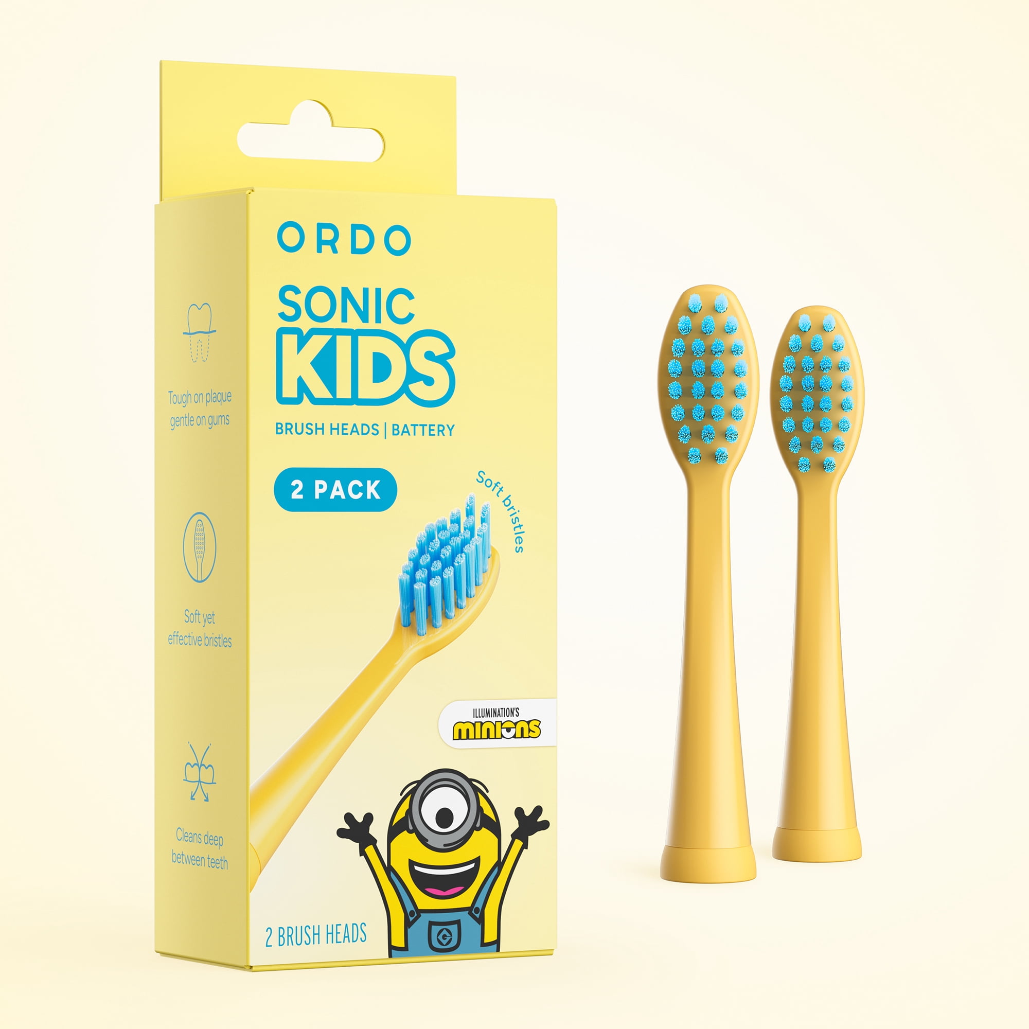 Ordo Sonic Kids Battery - Brush Heads - Minions 01 - 2 Pack