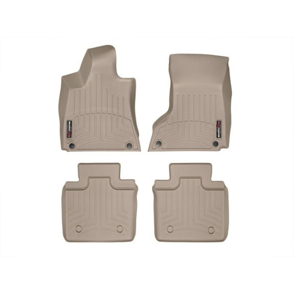 WeatherTech Custom Fit FloorLiners compatible with 2014-2015 Maserati Quattroporte - 1st & 2nd Row (2-pc. Rear Liner), Tan