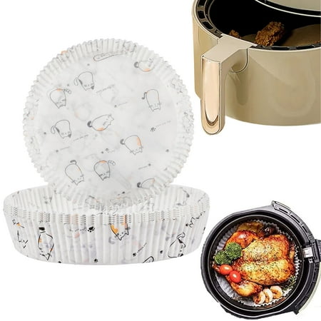 SAYOO 50/100PCS Air Fryer Disposable Paper Liner Baking Paper Sheets Round Parchment Non-stick Paper for Microwave Steamer New