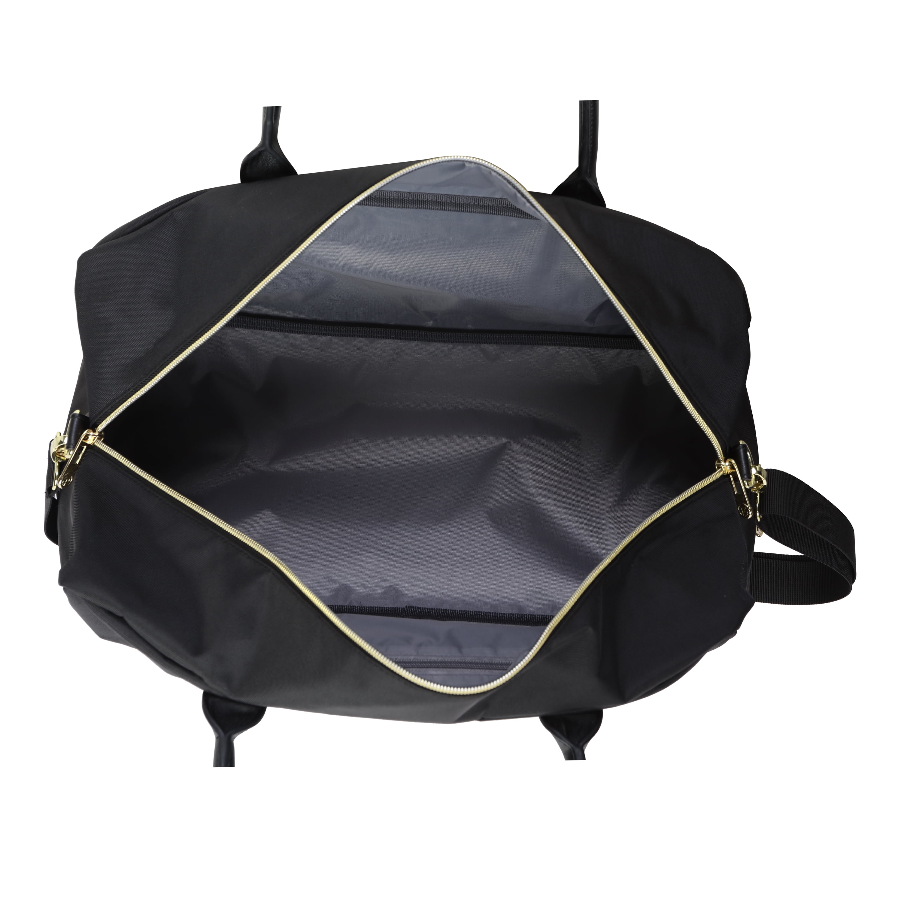 Protege 20” Drop Bottom Weekender Duffel Bag for Travel, Polyester Material, Carry-On Travel Bag, Black