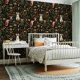 thumbnail image 2 of Peel and Stick Wallpaper Contact Paper Dark Moody Forest Animal Woodland Bunny Snail Botanical Wildflower Self Adhesive and Removable 23.6in x 118in, 2 of 8