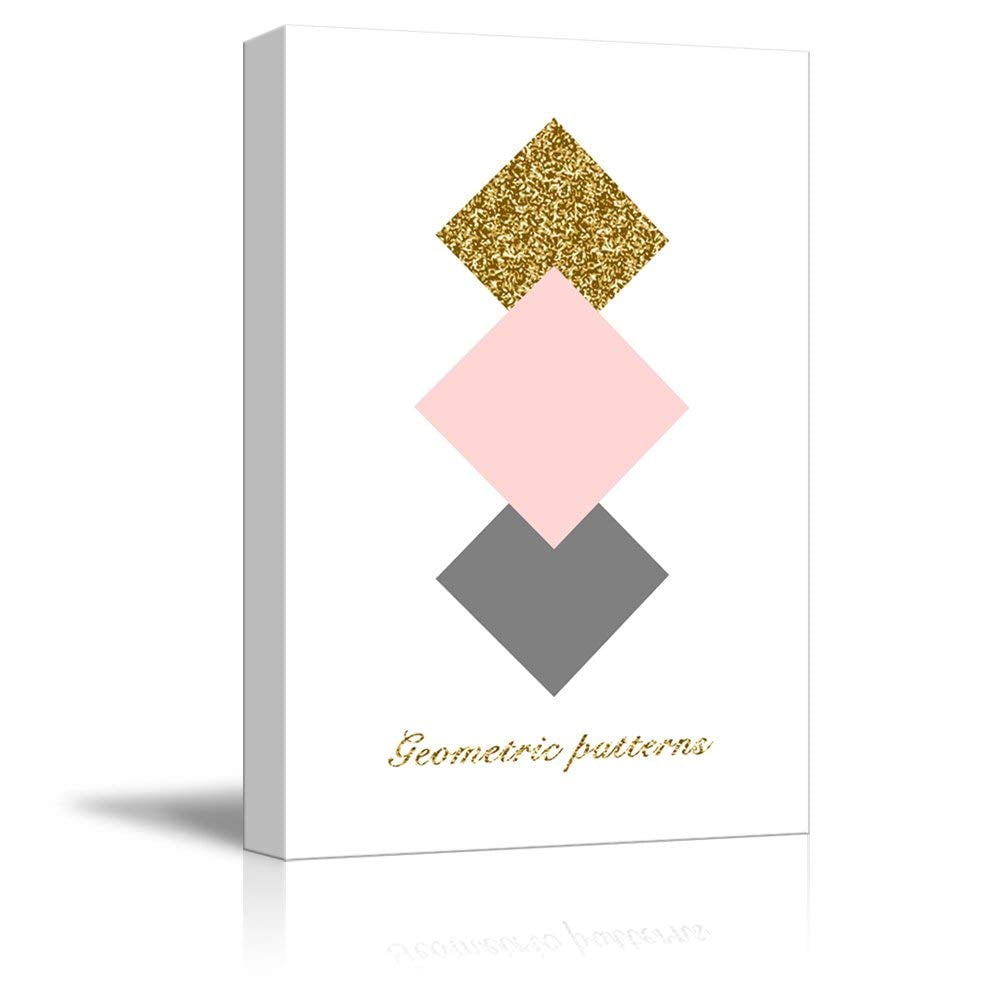 Wall26 Canvas Wall Art Gold Glitter Geometric Canvas Art Piece