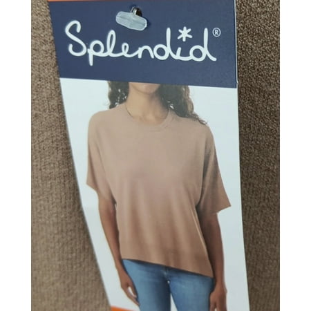 Splendid Women's Short Sleeve Sweater Size XX-Large Tan (brown)