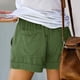 thumbnail image 4 of Pantalones cortos cómodos con cordón y cintura elástica para mujer - Pantalones holgados de color liso con bolsillos - Ropa informal de verano de poliéster, 4 of 8