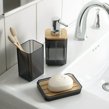 Mainstays 3-Piece Bath Accessory Set Gray