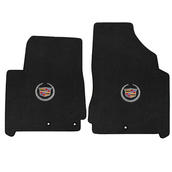Lloyd Mats LogoMat Custom-Fit 2PC Carpet Floor Mats for 2013-2016 Cadillac SRX, Charcoal