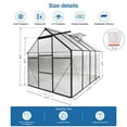 thumbnail image 5 of Walk-in Green House for Outisde, Seizeen Heavy Duty Polycarbonate Greenhouse with Aluminum Frame, Raised Base, Skylight, Sliding Door, 6x8FT, 5 of 9