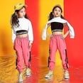 thumbnail image 3 of Ropa de Hip Hop para niños, ropa de calle para bailar, traje de baile de Jazz, sudadera recortada, camisa, 3 of 5