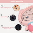 thumbnail image 3 of Unique Bargains 1pc Cartoon Cat Mechanism Wall Clock for Home 15" x 10" x 2.4" Pink, 3 of 5