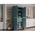 thumbnail image 4 of 100% Solid Wood 32" Bathroom Cabinet with Solid Doors, 2-Drawers and Adjustable Shelves, 4 of 8