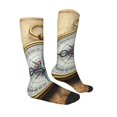 thumbnail image 4 of Lsque Magnetic Old Compass On World Map Printed Crew Socks Men's Women's LightWeight Thin Casual Calf Socks ,Knee High Socks,Cotton Socks, 4 of 9
