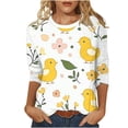 thumbnail image 3 of VKOYWKM 3/4 Sleeve Tops for Women Easter Shirts Funny Easter Print Tees Happy Family Easter T-Shirts Casual Crew Neck Blouses Happy Easter Shirts, 3 of 8