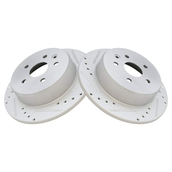 TRQ Rear Performance Brake Rotors Set Solid Premium G-Coated Fits Select 1998-2005 Lexus GS300 1998-2000 GS400 2001-2005 GS430 IS300 2002-2010 SC430