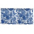 thumbnail image 7 of Yayeee Kitchen Curtains Tier Set of 2 Light Filtering 57"x24" Over Sink Window Panels, Blue Garden Pattern, 7 of 7