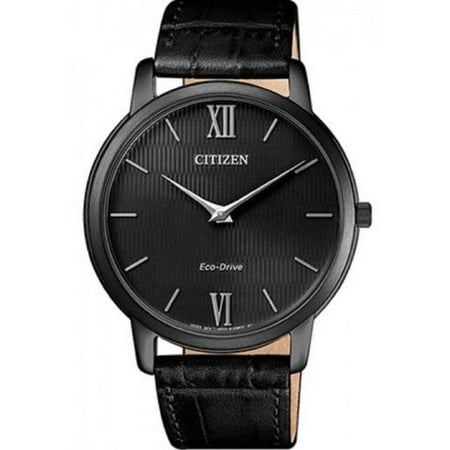 Men's Eco-Drive Stiletto Black Watch AR1135-10E (Top 10 Best Mens Watches)