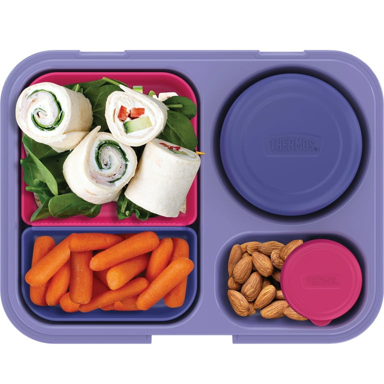 Thermos Food Storage System, Lunch Box, Kids Bento Box, 8pc Purple